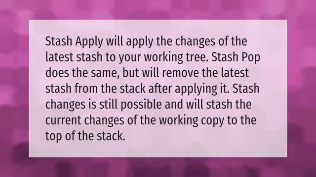 Does git stash apply pop? смотреть онлайн