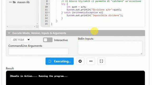 Java con JDoodle (3): la gestione delle eccezioni смотреть онлайн