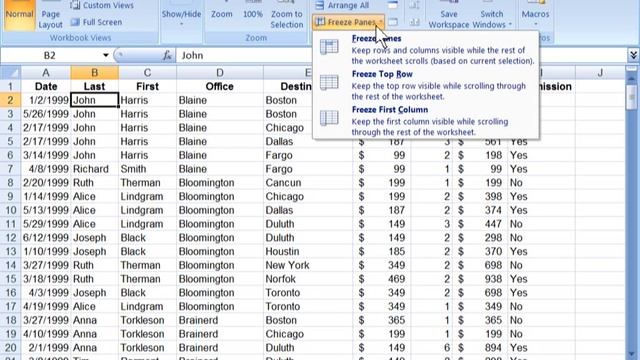 Excel Freeze Panes - How to Freeze Panes in Excel tutorial for beginners - 2007 2010 2013 2016 смотреть онлайн