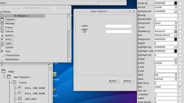 PAGE Generator Python - Tkinter GUI Builder