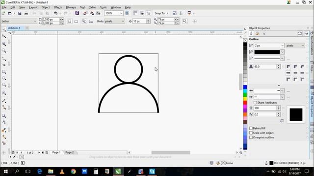 How to make an icon in CorelDraw (X7) how to make user icon in coreldraw смотреть онлайн