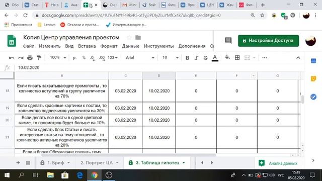 Занятие 5.1 Анализ конкурентов. Таблица гипотез смотреть онлайн