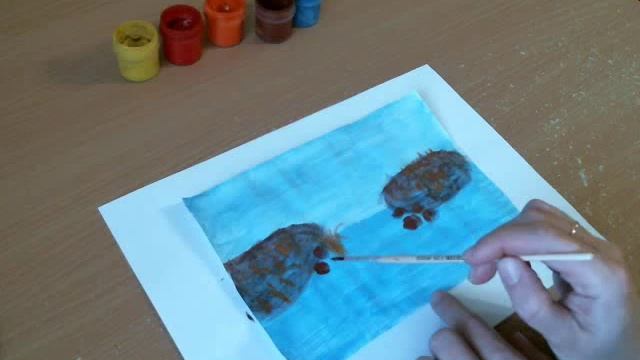 Как нарисовать Осенний пейзаж.Рисуем красками. смотреть онлайн