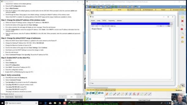Packet Tracer 4.3.3.3 - Configure DHCP on a Wireless Router