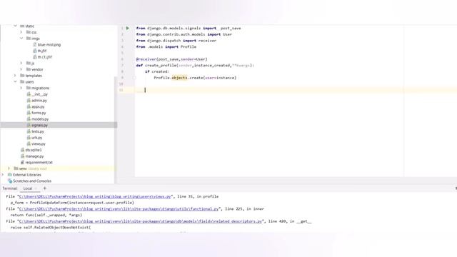 RelatedObjectDoesNotExist: User has no profile, Django error || unable to login after signup смотреть онлайн