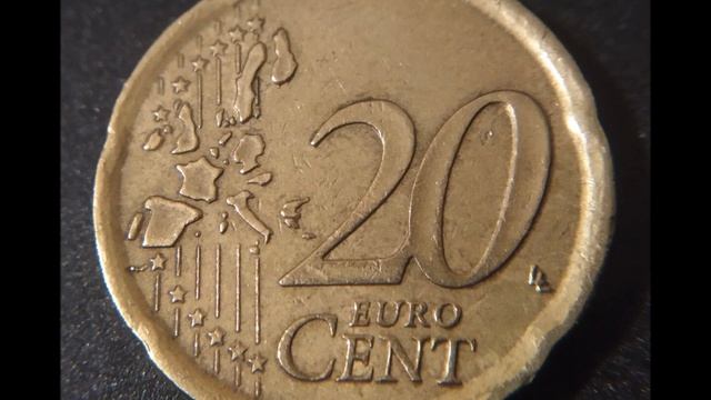 20 Euro Cent error coin from Spain 1999.M error (No22). смотреть онлайн