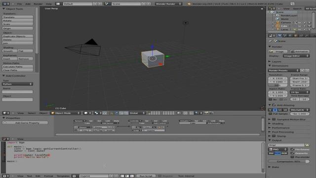 BGE5 - Python in Blender Game Engine - Print to Console - Linux.avi смотреть онлайн