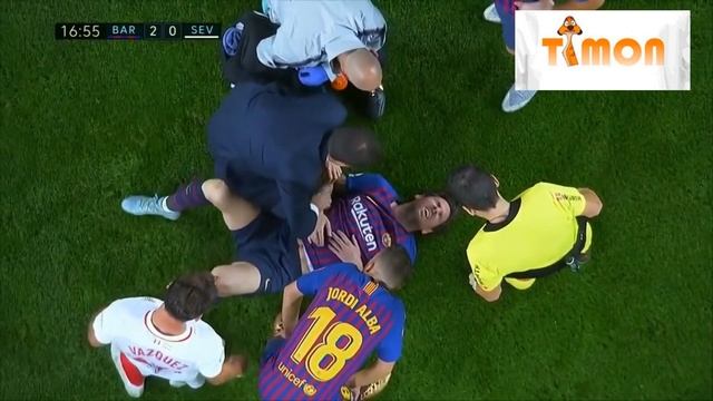 Месси получил тяжелую травму в игре против Севильи смотреть онлайн