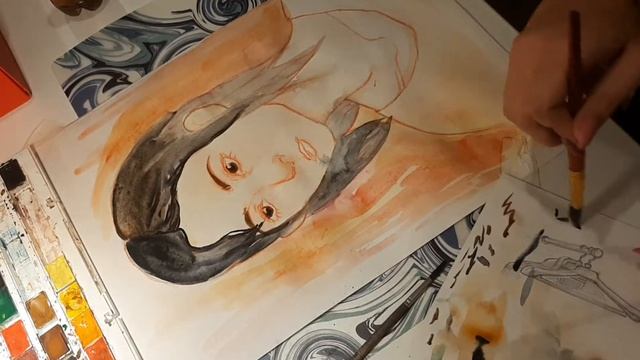 Портрет акварелью // Aquarelle portrait SPEEDPAINT смотреть онлайн