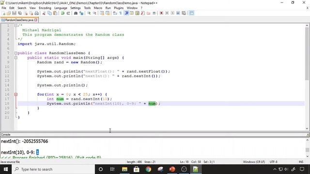 Java 1 Online, [3.04] Using Classes and Objects: The Random Class смотреть онлайн