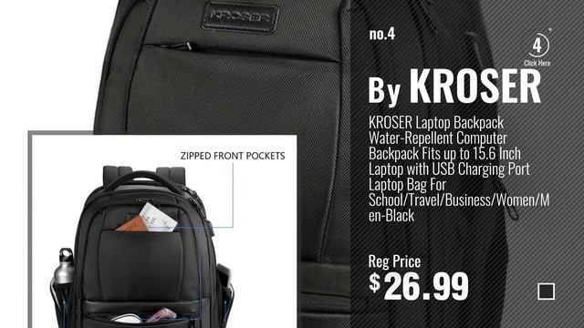 Kroser Laptop Backpacks [2018]: KROSER Laptop Backpack 15.6 Inch Daypack With USB Port/Water смотреть онлайн
