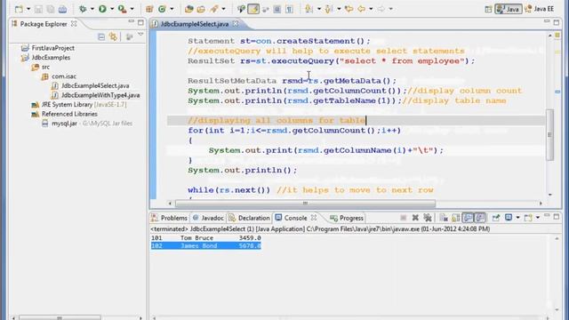 CoreJava Chapter 54 - HandsOn JDBC Example Select ResultSet MetaData DB MetaData смотреть онлайн