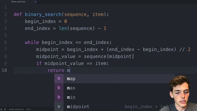 Binary Search Algorithm Explained (Full Code Included) - Python Algorithms Series for Beginners смотреть онлайн