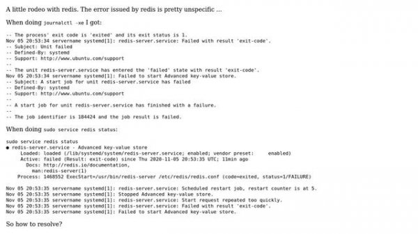DevOps & SysAdmins: systemd[1]: Failed to start Advanced key-value store