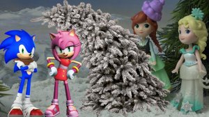 Под НОВЫЙ ГОД танцует ЕЛКА. Мультик из игрушек Холодное сердце и Соник Бум.