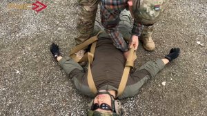 Носилки из эвакуационной стропы, эвакуация в "зеленую зону".