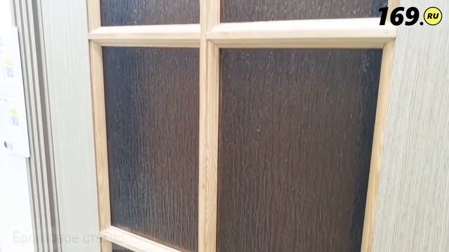 Дверь межкомнатная шпонированная Каролина Дуб Шпон файн лайн остекление Бронза смотреть онлайн