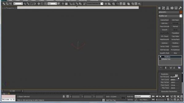 3ds Max Урок по применению модификатора MultiRes без звука