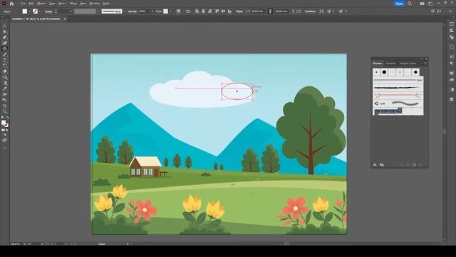 #3 How to draw clouds with the brush tool on Illustrator смотреть онлайн