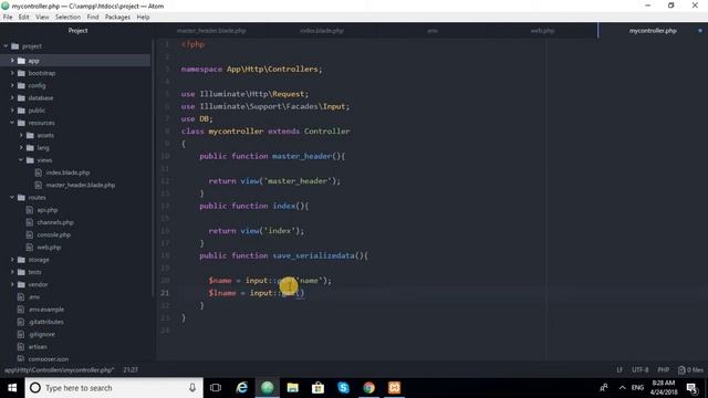 Insert data using serialize method in laravel using ajax into phpmyadmin database. смотреть онлайн