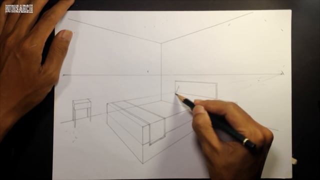How to Draw a Simple Bedroom in Two Point Perspective смотреть онлайн