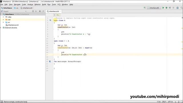 #143 Kotlin Tutorial | Using super to call Parameterized Constructor смотреть онлайн