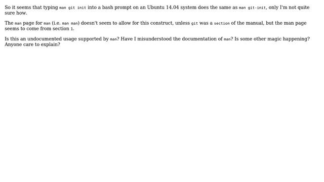 How does `man git init` get the right man page? смотреть онлайн