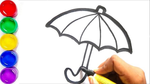 How to draw Umbrella step by step drawing | Как нарисовать Зонт поэтапный рисунок | qanday chizilad смотреть онлайн