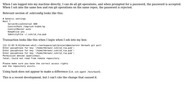 Correct password for ssh key rejected when ssh-d into machine смотреть онлайн