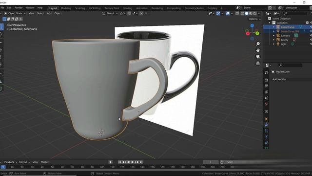 Realistic coffee Cup in blender | beginner tutorial смотреть онлайн