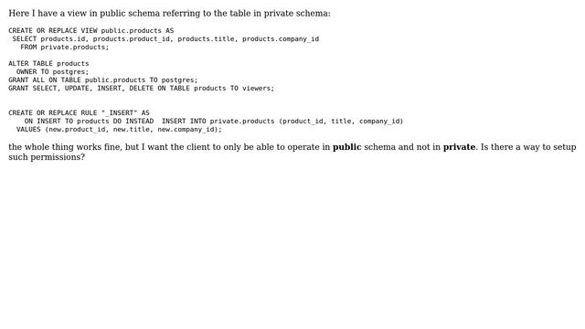 Databases: Can I give permission to insert into view, but not to referred table? смотреть онлайн
