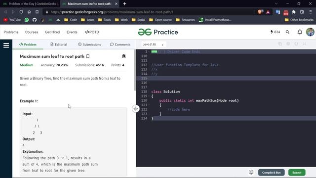 Maximum sum leaf to root path || Binary Tree || GFG POTD || GeekStreak Day 22 смотреть онлайн