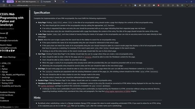 CS50's Web Programming with Python and JavaScript | Project 1 - Wiki смотреть онлайн