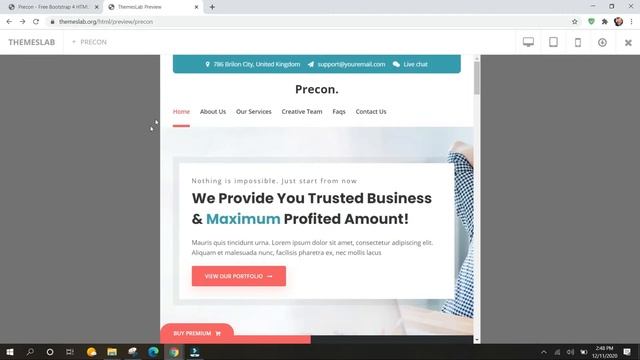 Precon: Free Bootstrap 4 HTML5 Multipurpose Business Website Template смотреть онлайн