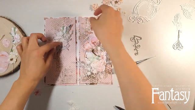 DIY Cardmaking Tutorial. Мастер-класс Открытка с элементами Микс-медиа. Скрапбукинг
