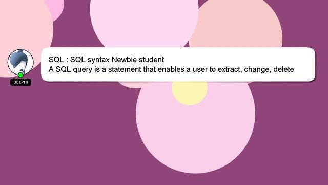 SQL : SQL syntax Newbie student смотреть онлайн