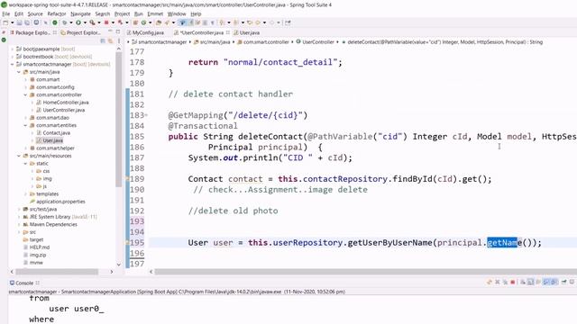 [Delete Contact]Solving Important Bugs in Smart Contact Manager #29 | Spring Boot Tutorial смотреть онлайн