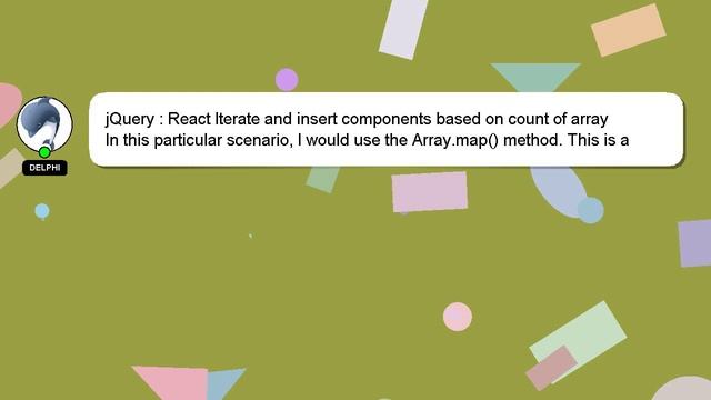 jQuery : React Iterate and insert components based on count of array смотреть онлайн