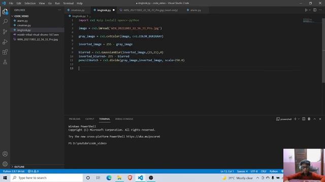 How to Convert A image to pencil sketch using OPENCV-Python смотреть онлайн