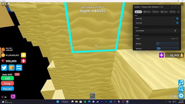 Treasure Hunt Simulator | Auto Dig / Sell / Buy Script | Pastebin смотреть онлайн
