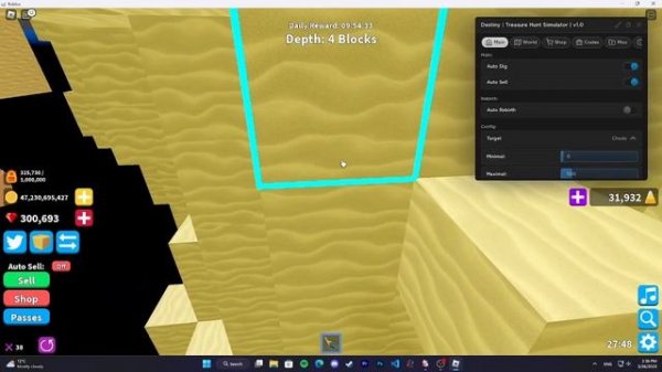 Treasure Hunt Simulator | Auto Dig / Sell / Buy Script | Pastebin