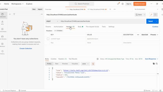 Unsupported Media Type  Errorcode 415  Postman Issue