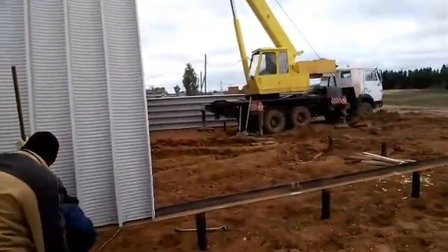 Бескаркасный ангар. Монтаж.