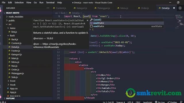 Tutorial Belajar React JS #48 Project Aplikasi Restoran Menu Order Detail смотреть онлайн