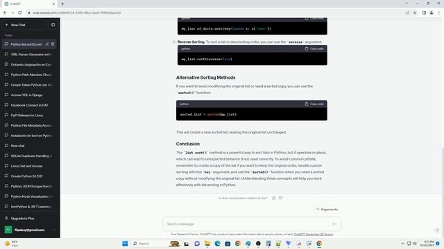 Python sort not working as expected смотреть онлайн