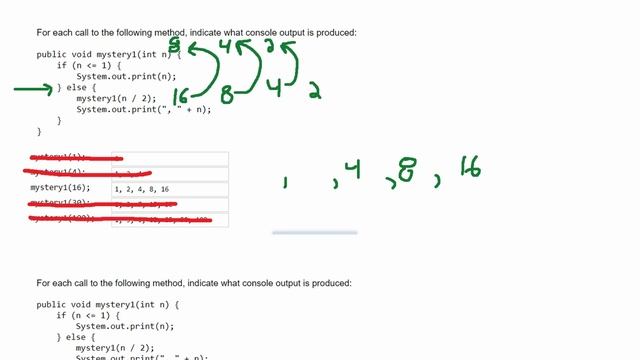 Java Practice-It || Self-Check 12.3: mystery1 || recursion, recursive tracing смотреть онлайн