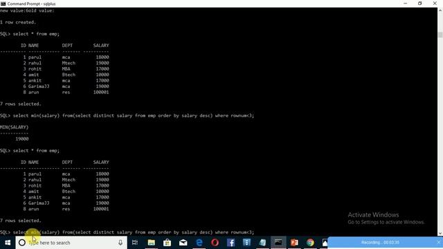 SQL query for Second Highest Salary. смотреть онлайн