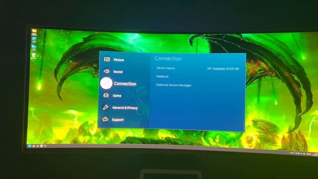 Samsung Odyssey Oled G8: Menu Interface Options