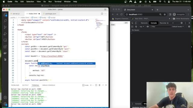 Passing Data Between Frontend and Backend | Node.js смотреть онлайн