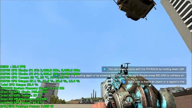 Braswell Pentium N3700 Gaming: Garry's Mod @ 720p смотреть онлайн